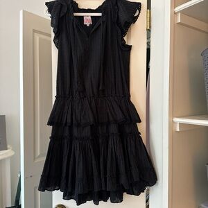 Misa Los Angeles Black Ruffled Mini Dress